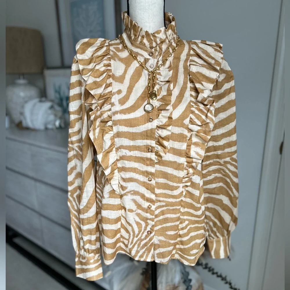 NWT | Sézane Jane Shirt in Zebra Print - Picture 3 of 12